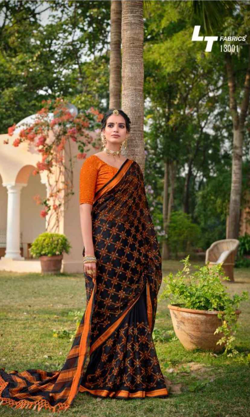 LT Fabrics Nargis Georgette Saree 10 pcs Catalogue