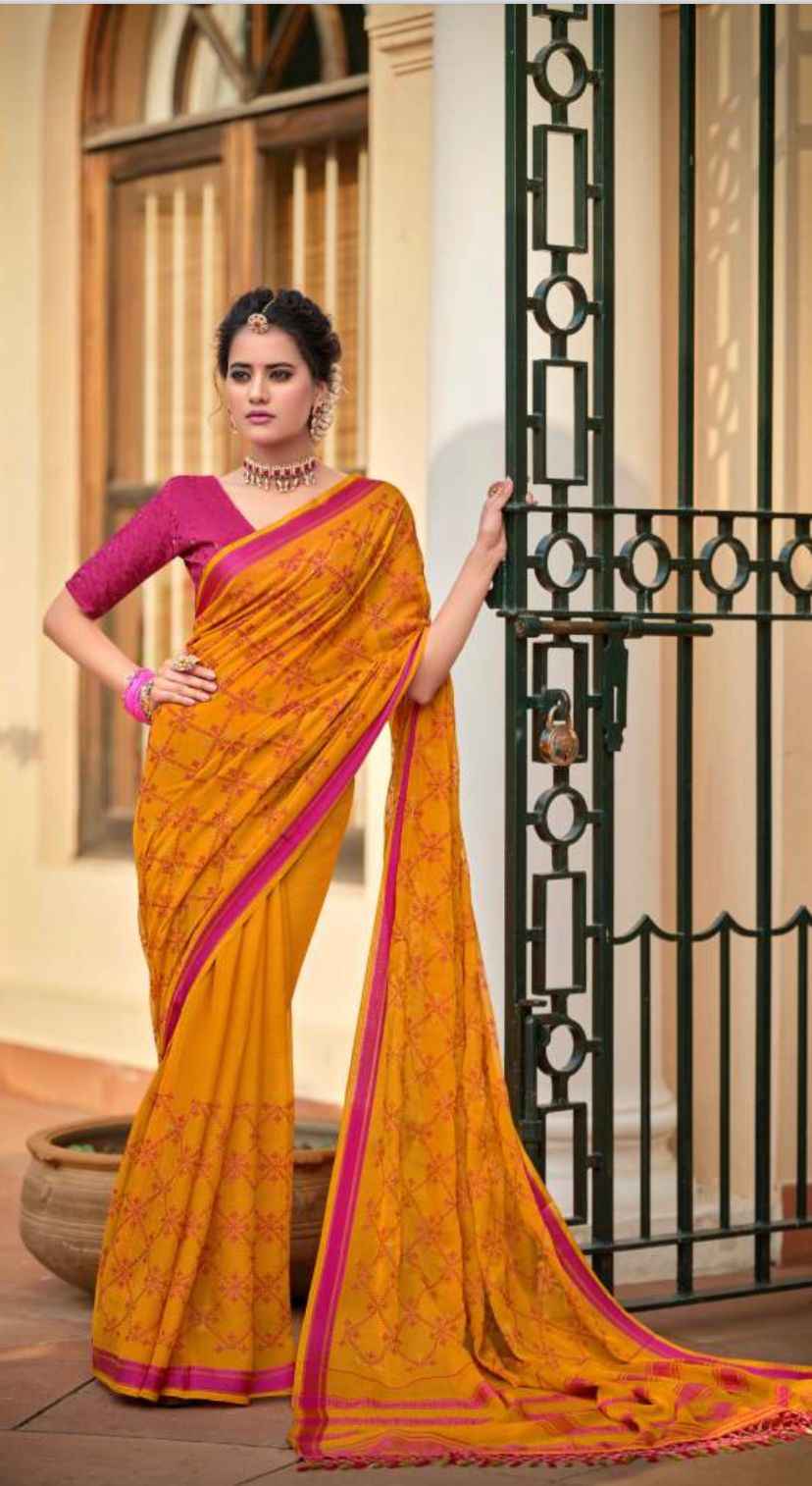 LT Fabrics Nargis Georgette Saree 10 pcs Catalogue