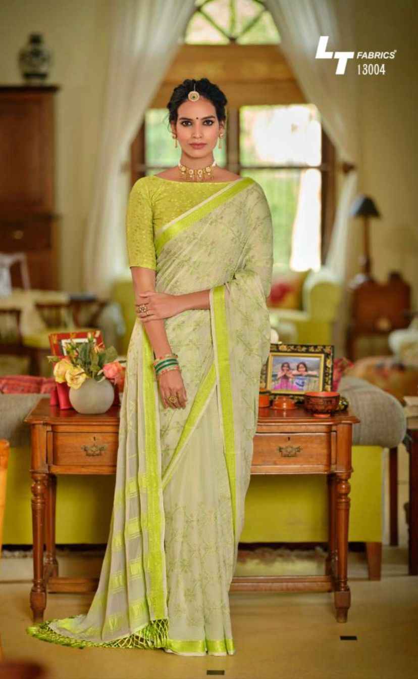LT Fabrics Nargis Georgette Saree 10 pcs Catalogue