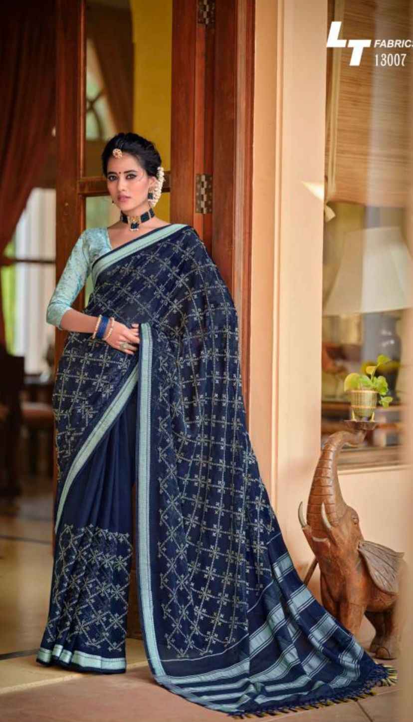 LT Fabrics Nargis Georgette Saree 10 pcs Catalogue