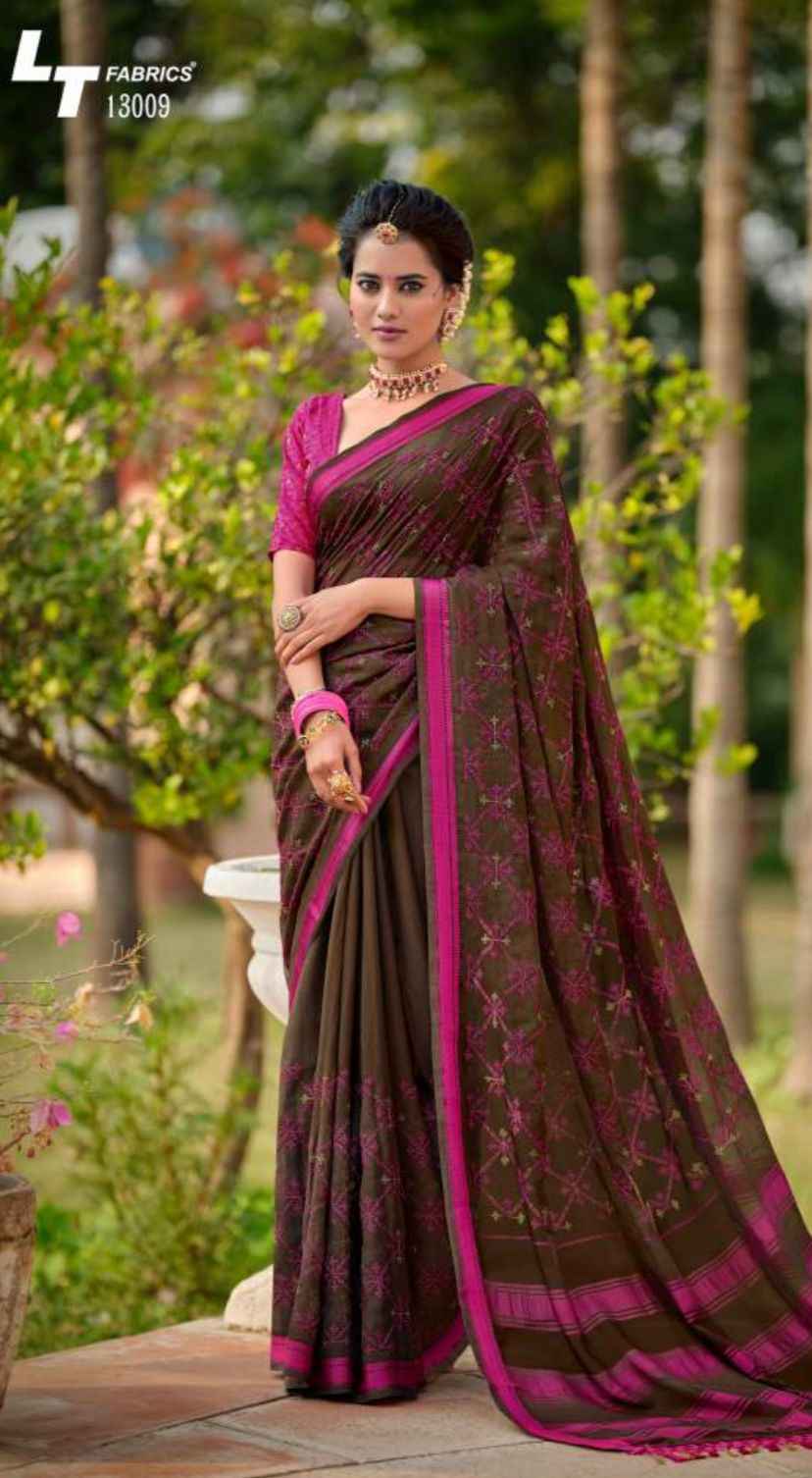 LT Fabrics Nargis Georgette Saree 10 pcs Catalogue