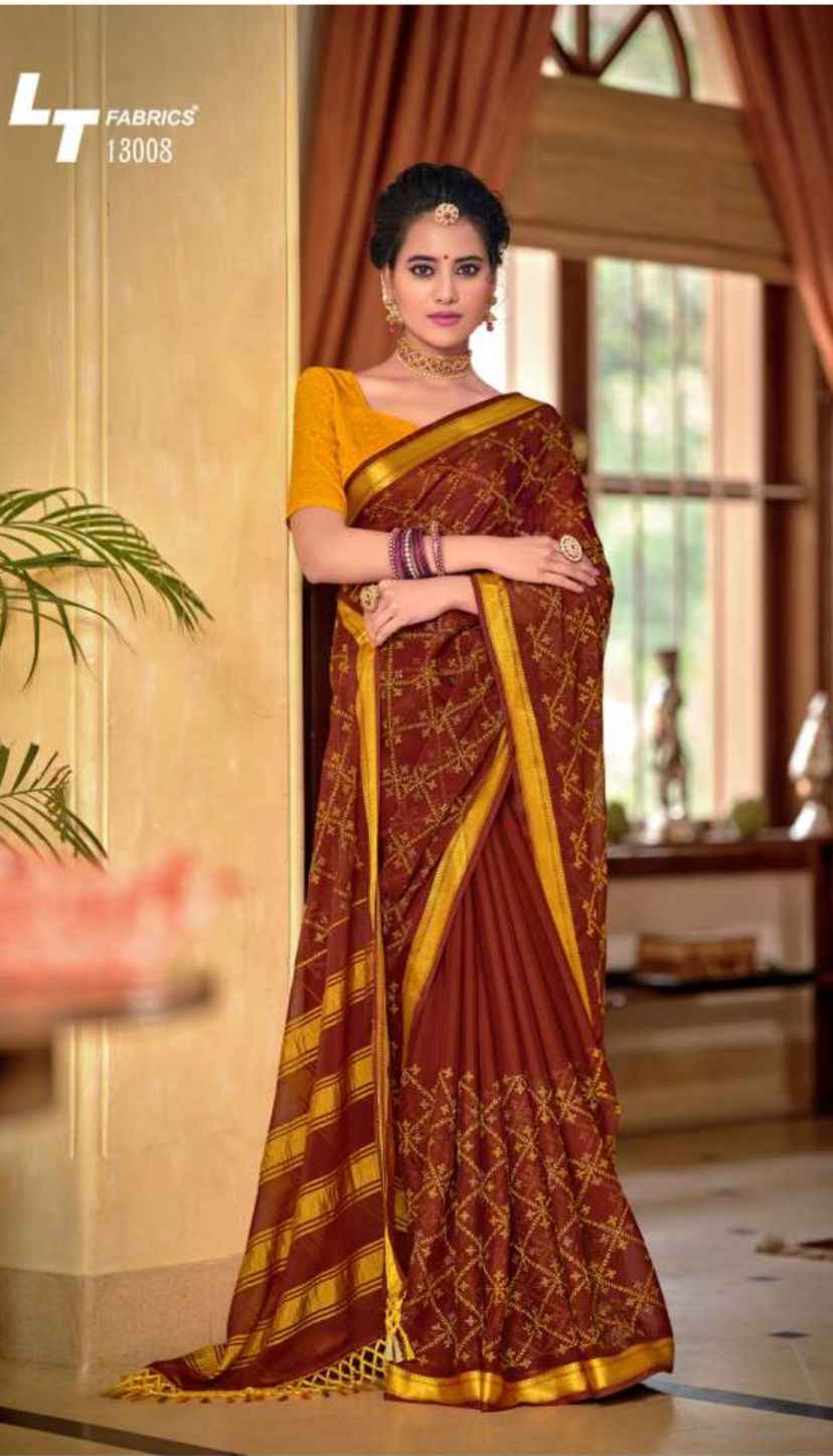 LT Fabrics Nargis Georgette Saree 10 pcs Catalogue