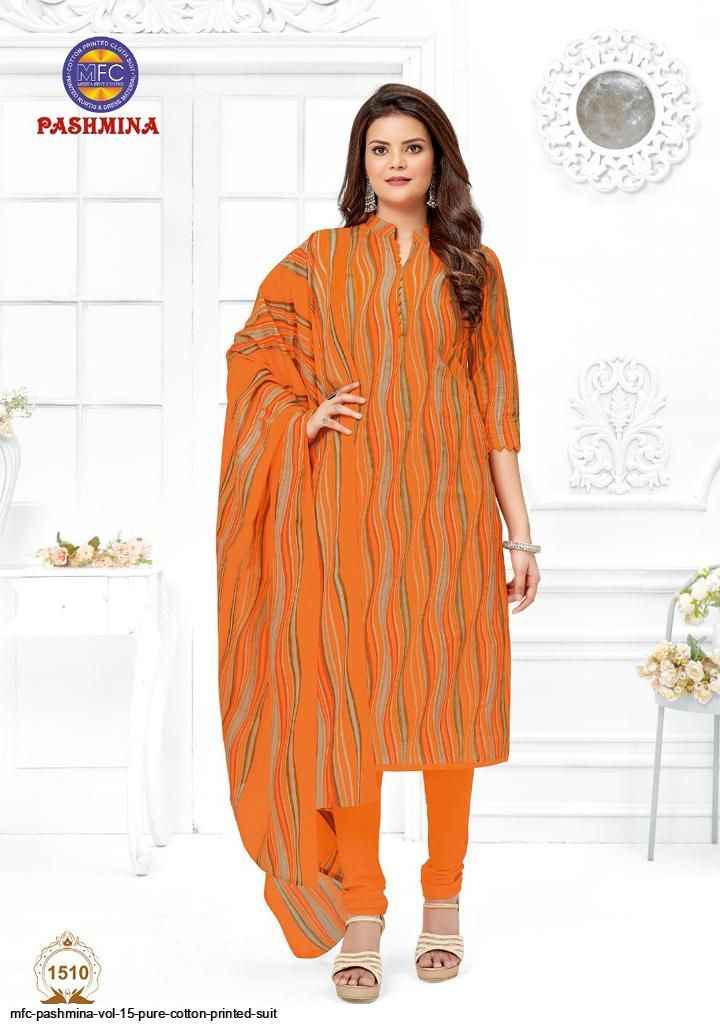 MFC Pashmina Vol 15 Cotton Dress Material 12 pcs Catalogue