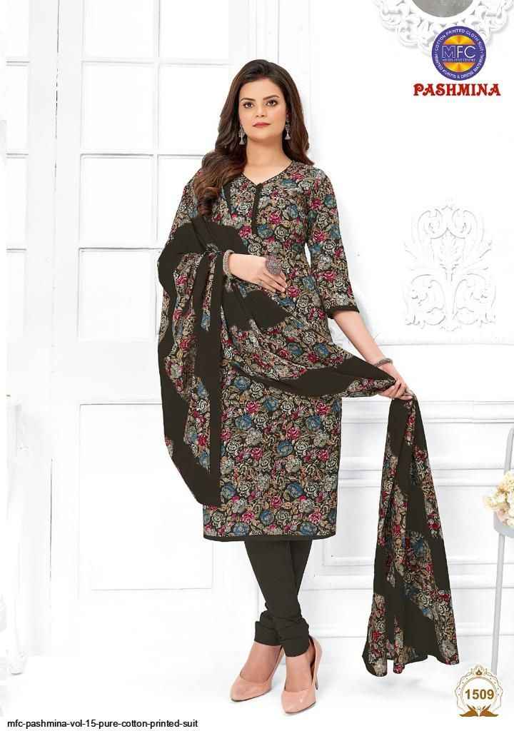 MFC Pashmina Vol 15 Cotton Dress Material 12 pcs Catalogue