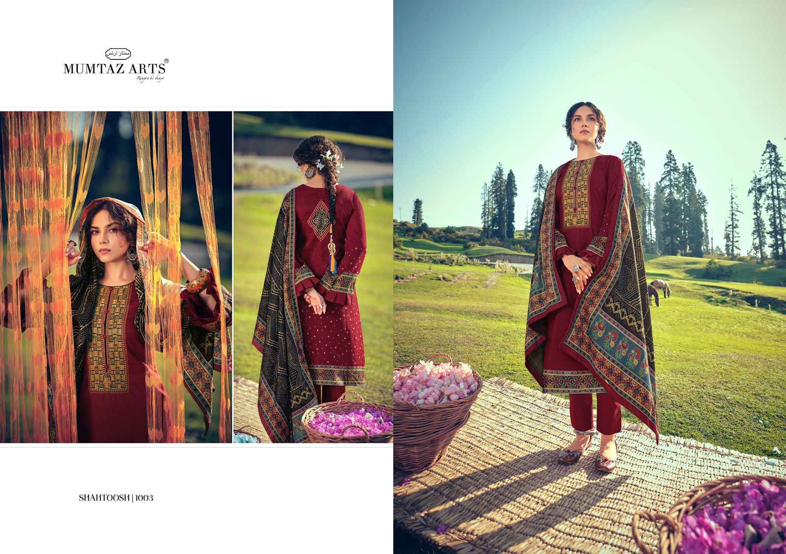 Mmtaz Arts Rango Ki Duniya Shahtoosh Lawn Cotton Dress Material 7 pcs Catalogue
