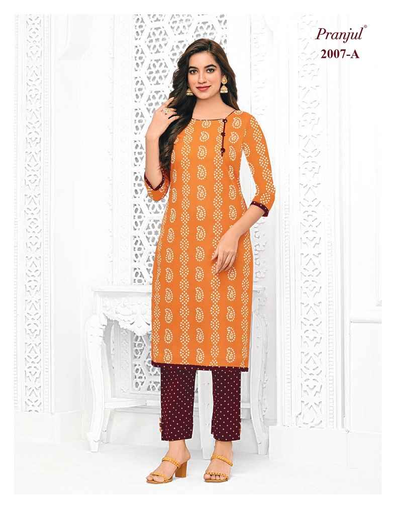 Pranjul Pihu Vol 20 Cotton Kurti With Pant 30 pcs Catalogue