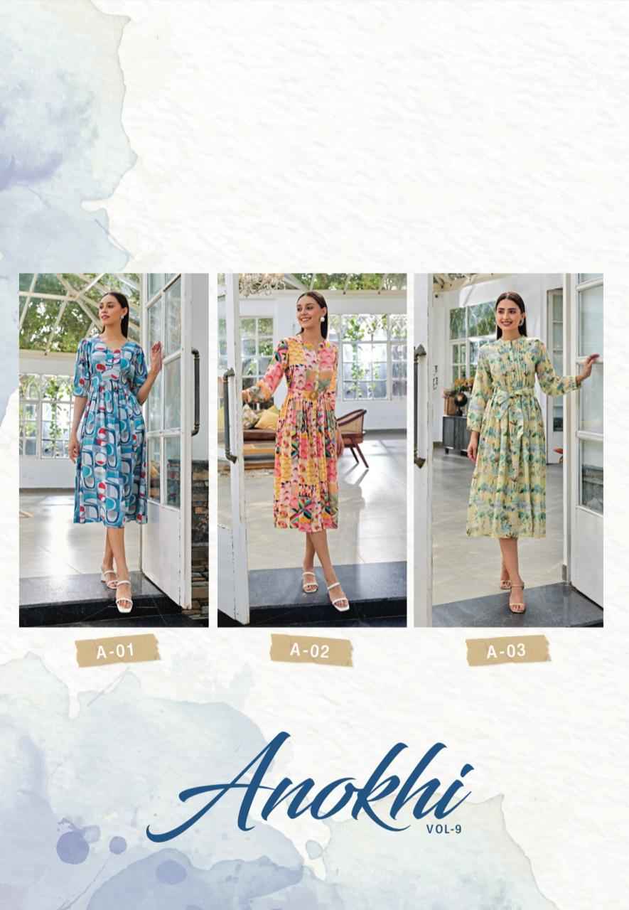 S4U Anokhi Vol 9 Rayon Kurti 6 pcs Catalogue