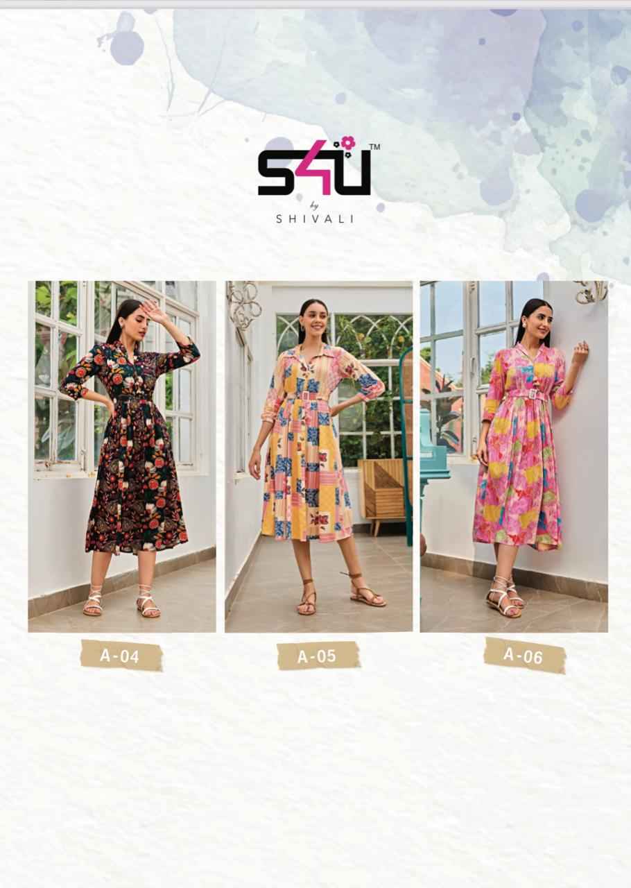 S4U Anokhi Vol 9 Rayon Kurti 6 pcs Catalogue