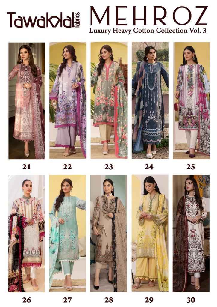 Tawakkal Mehroz Vol 3 Readymade Lawn Cotton Dress 10 pcs Catalogue