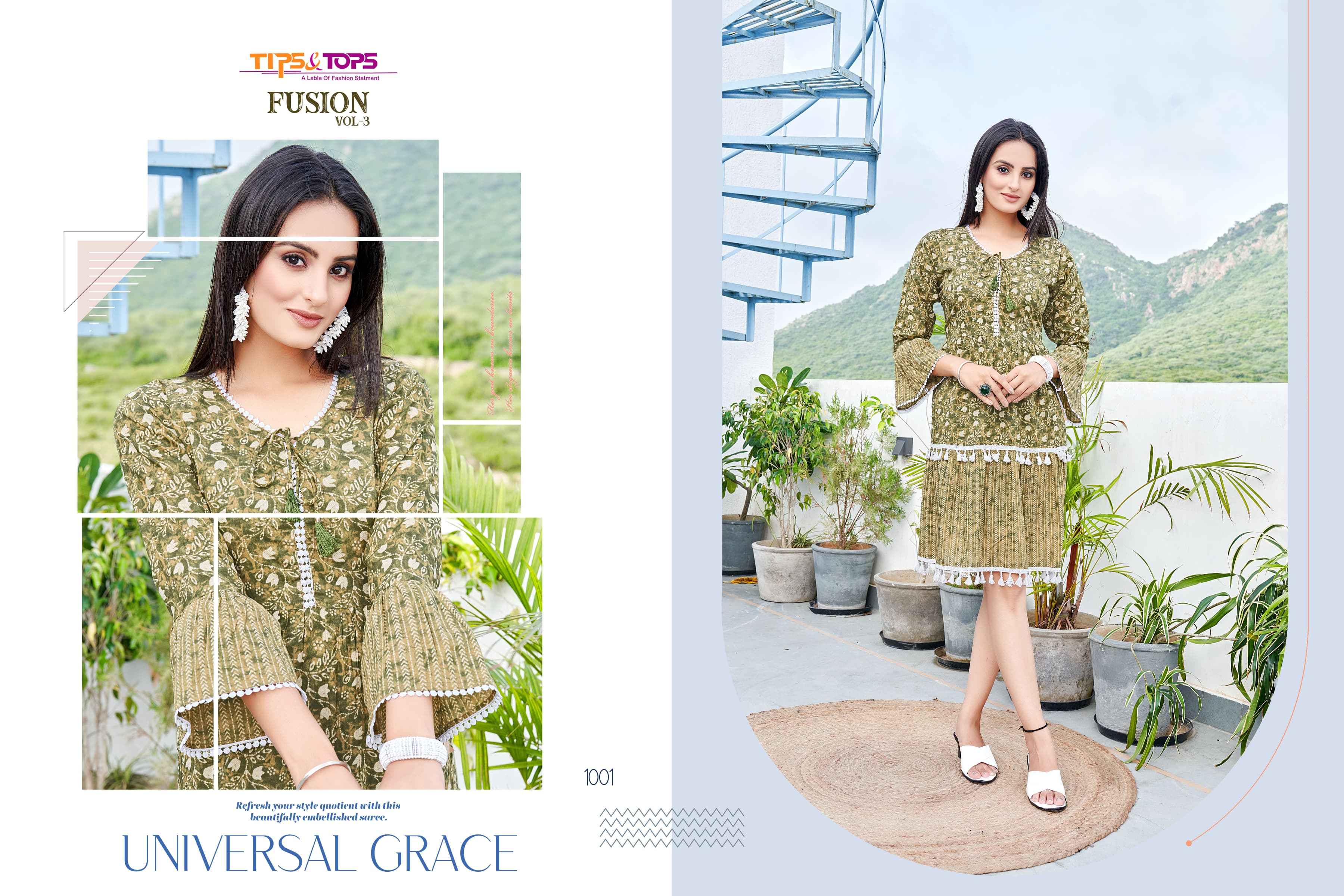  Tips & Tops Fusion Vol 3 Cotton Kurti 6 pcs Catalogue