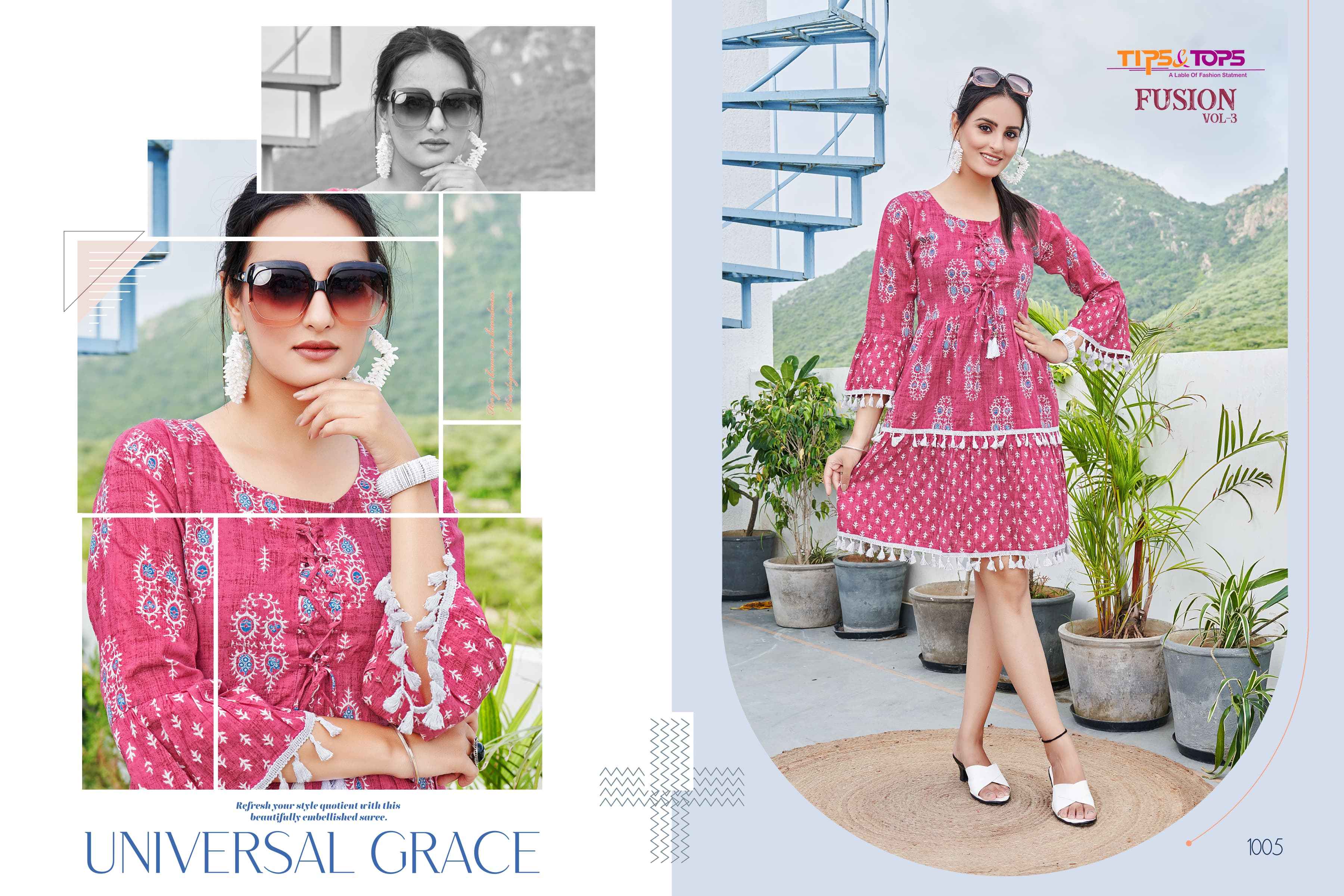  Tips & Tops Fusion Vol 3 Cotton Kurti 6 pcs Catalogue