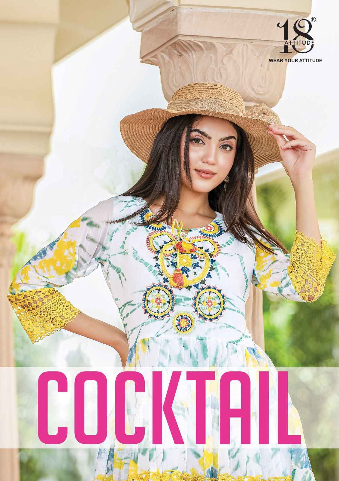 18 Attitude Cocktail Georgette Kurti 5 pcs Catalogue