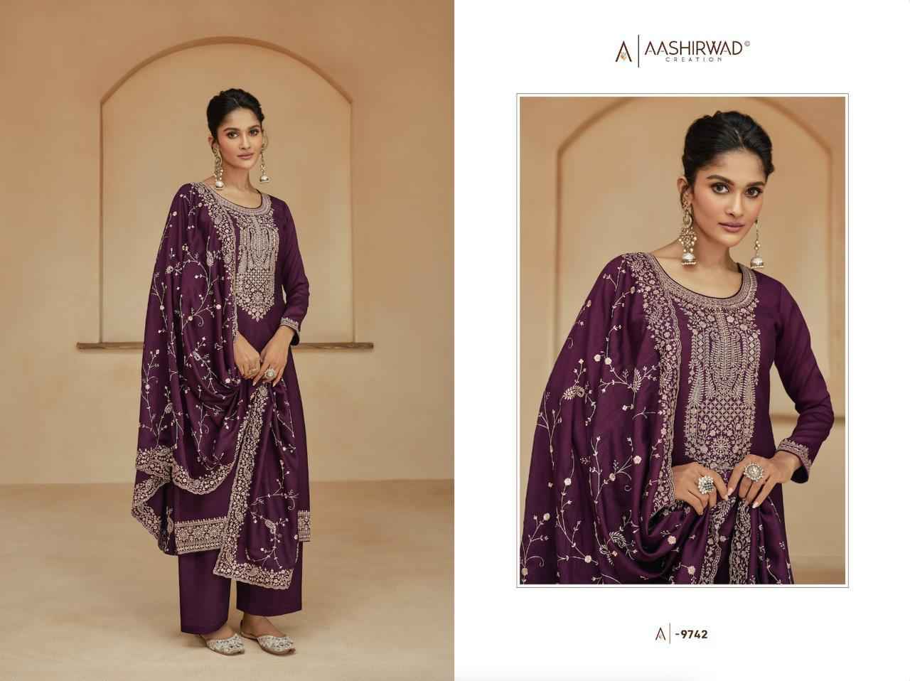 Aashirwad Gulkand Glory Myntra Silk Dress Material Indian Suits Wholesaler