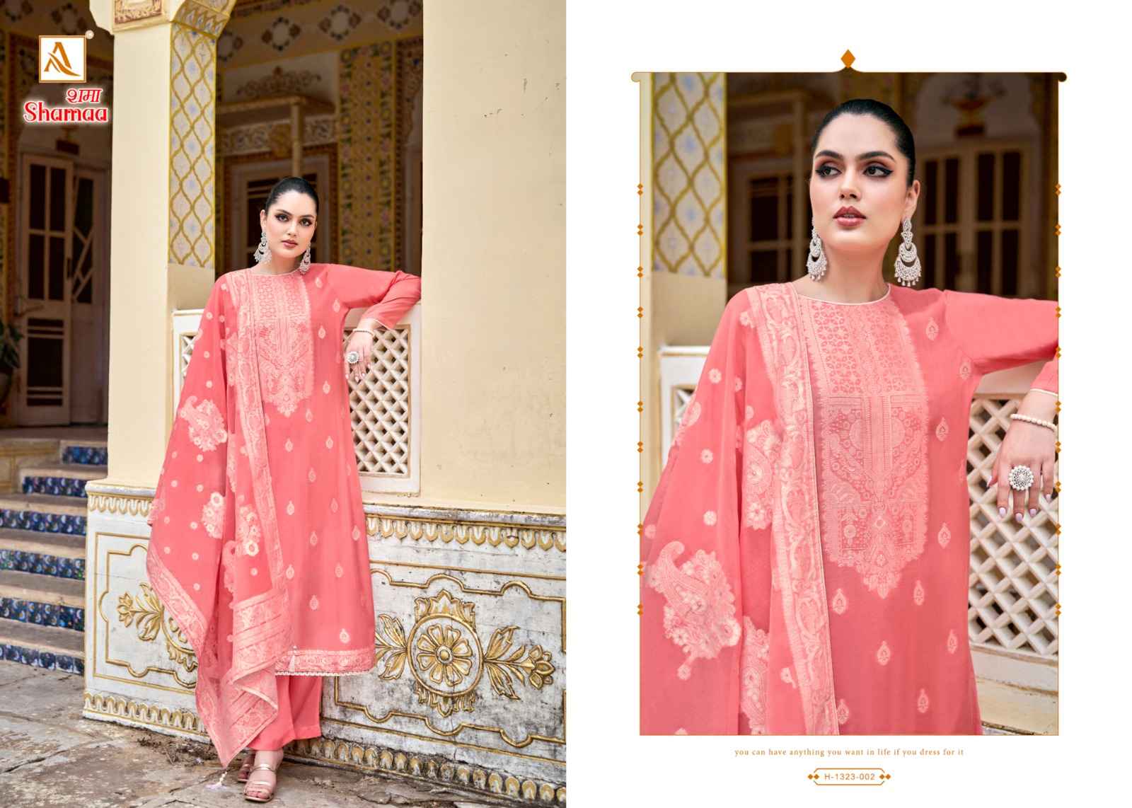 Alok Shamaa Viscose Jacquard Dress Material 6 pcs Catalogue