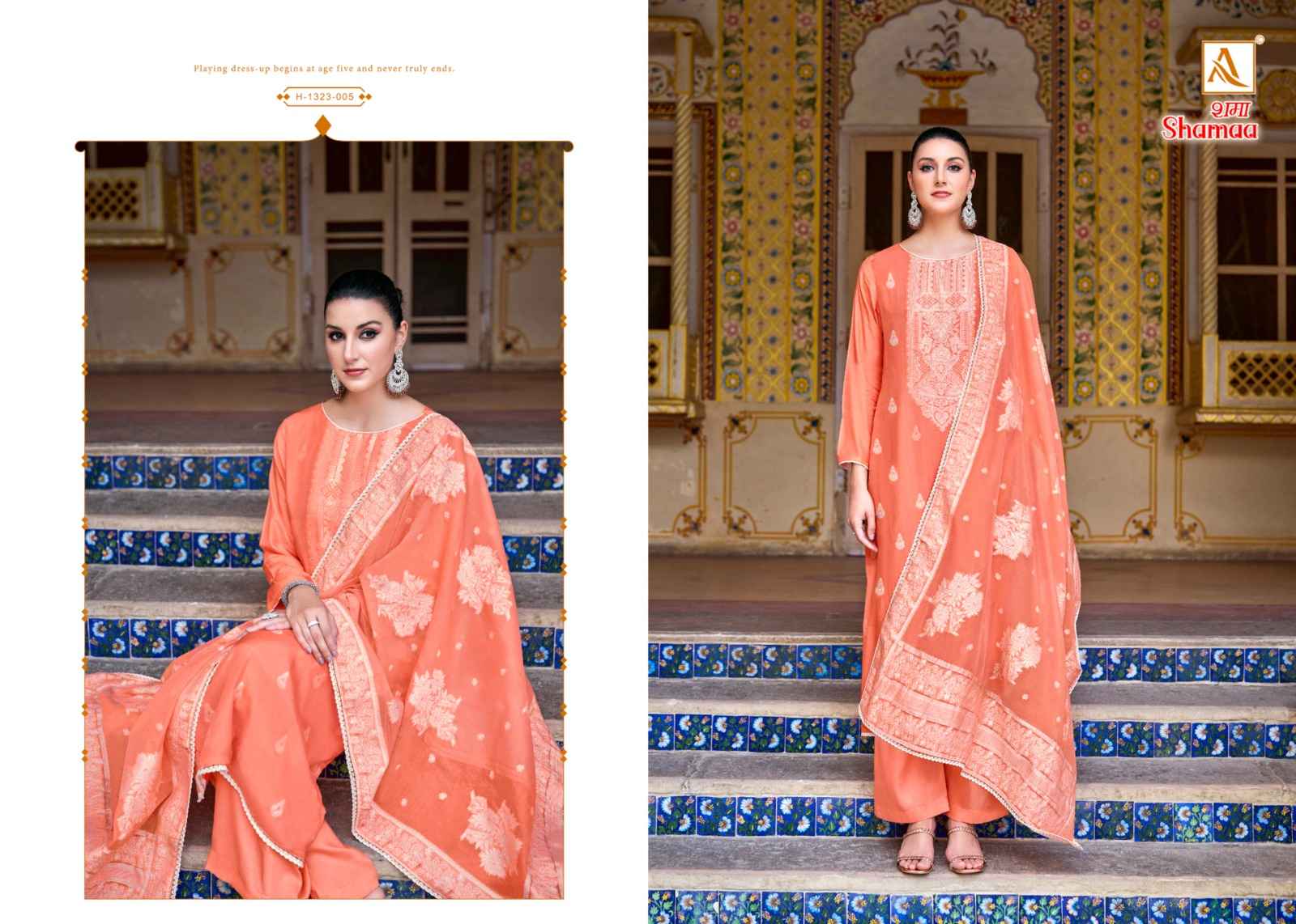 Alok Shamaa Viscose Jacquard Dress Material 6 pcs Catalogue