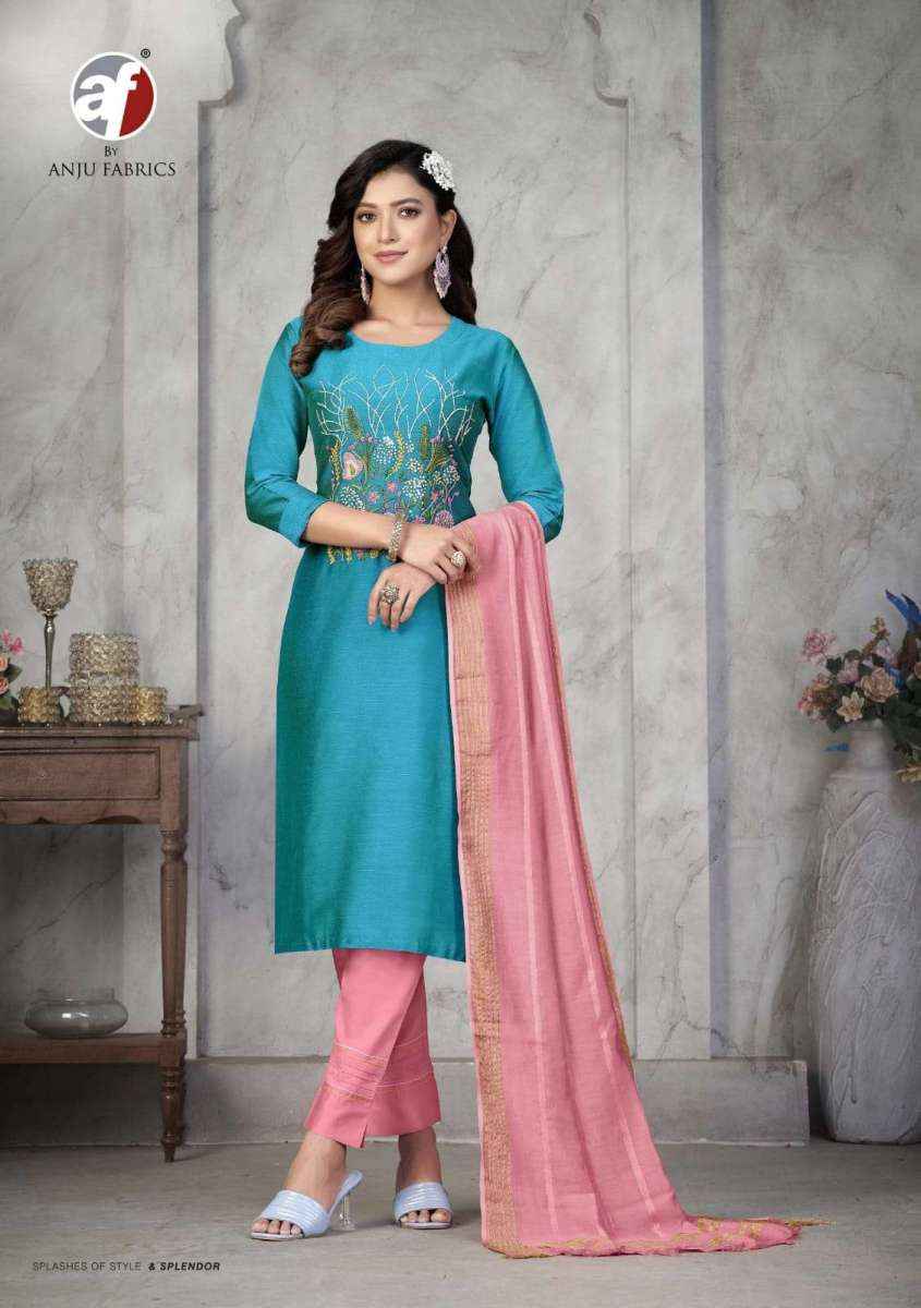 Anju Fabrics Odhani Bangalori Silk Kurti Combo Wholesale Kurtis