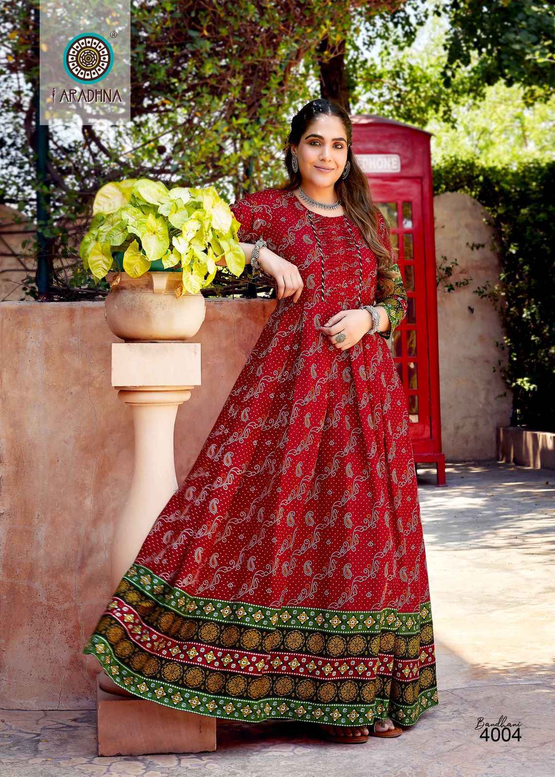 Bandhani gown online discount