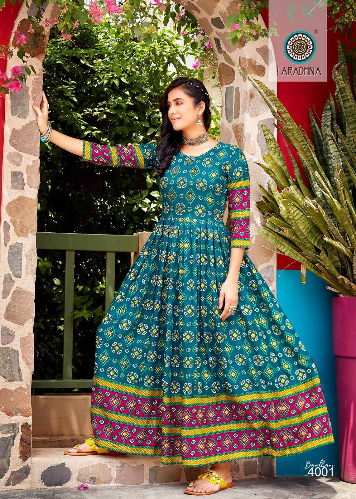 Bandhani gown online online