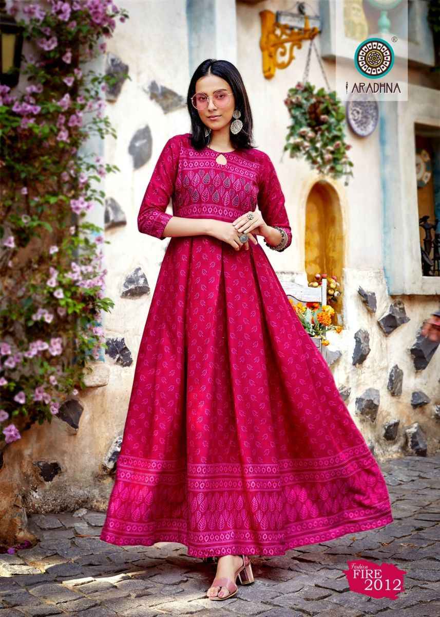 Aradhna Fashion Fire Vol 2 Rayon Long Gown 12 pcs Catalogue