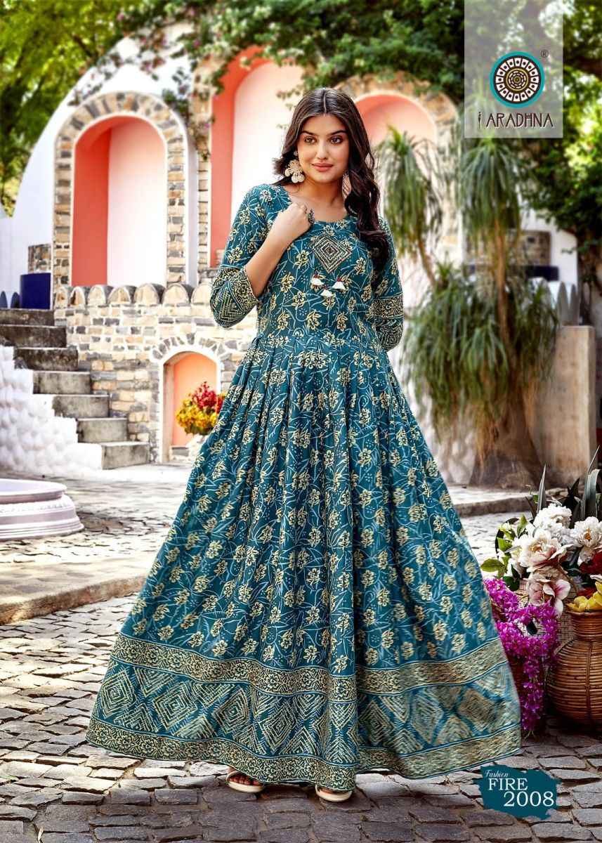 Aradhna Fashion Fire Vol 2 Rayon Long Gown 12 pcs Catalogue