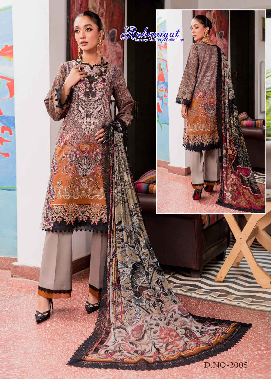 Asifa Nabeel Ruhaniyat Vol 2 Cotton Dress Material 6 pcs Catalogue