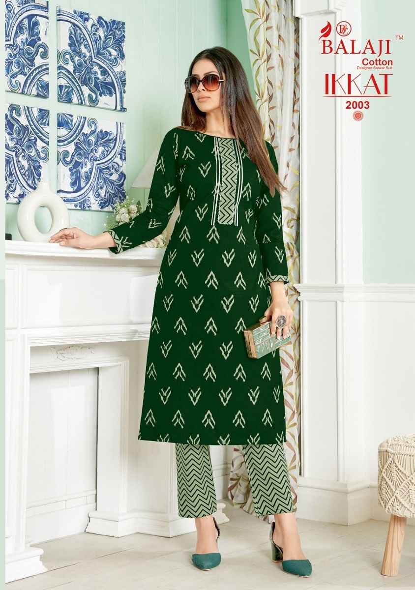 Balaji Cotton Ikkat Vol 2 Cotton Kurti With Pant 8 pcs Catalogue