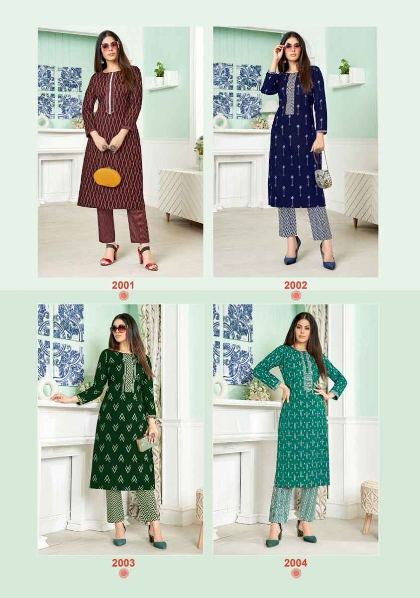 Balaji Cotton Ikkat Vol 2 Cotton Kurti With Pant 8 pcs Catalogue