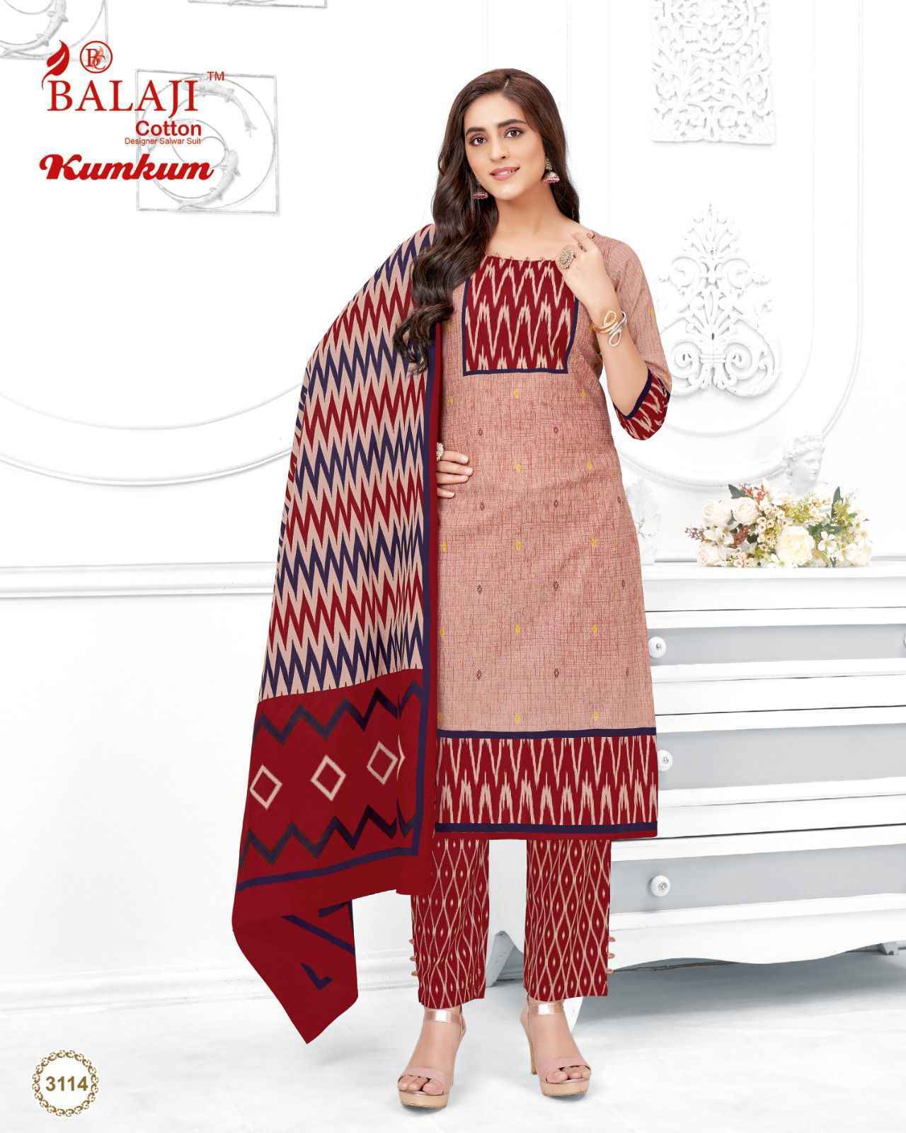 Balaji kumkum cotton dress material online