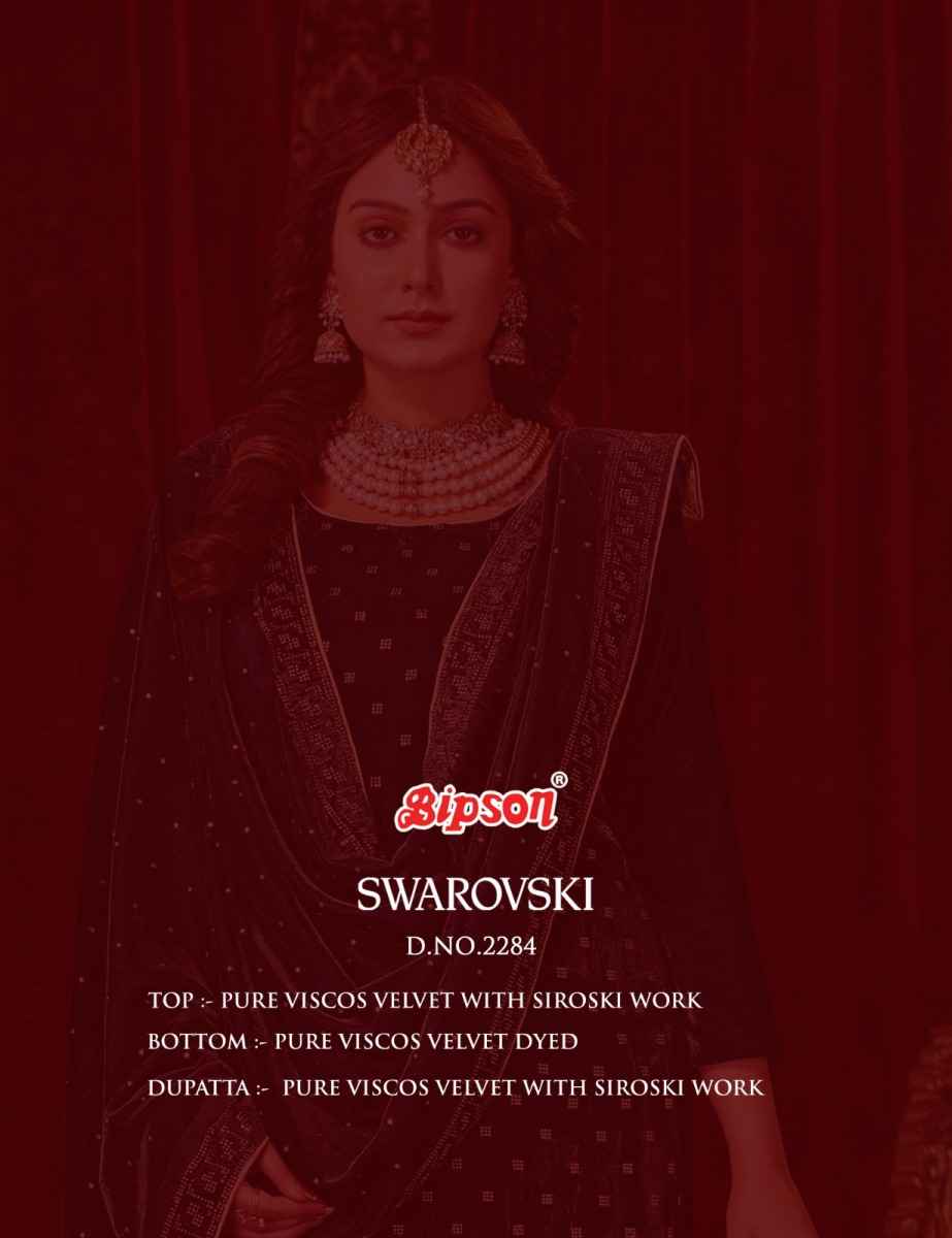 Bipson Swarovski Viscose Velvet Dress Material 4 pcs Catalogue