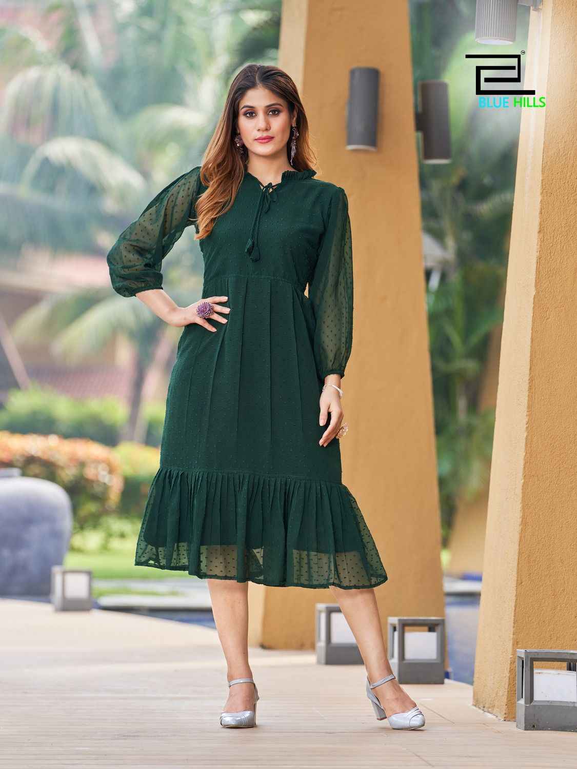 Blue Hills Charming Vol 5 Georgette Tunic Kurtis Wholesale Kurtis