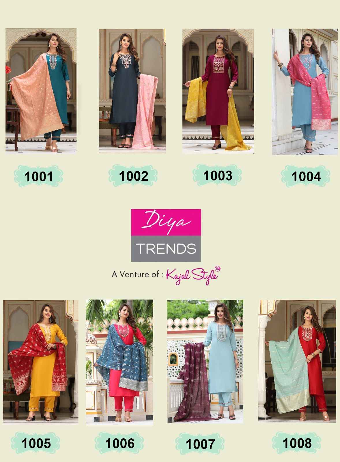 Diya Trends Anokhi Vol 1 Muslin Kurti Combo 8 pcs Catalogue