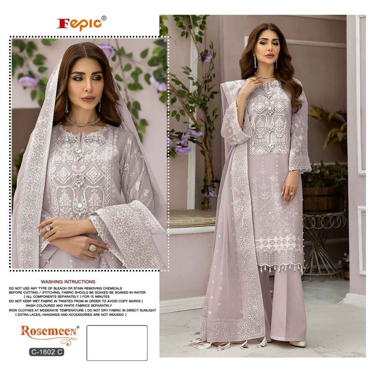 Fepic Rosemeen 1602 Organza Dress Material Online Supplier