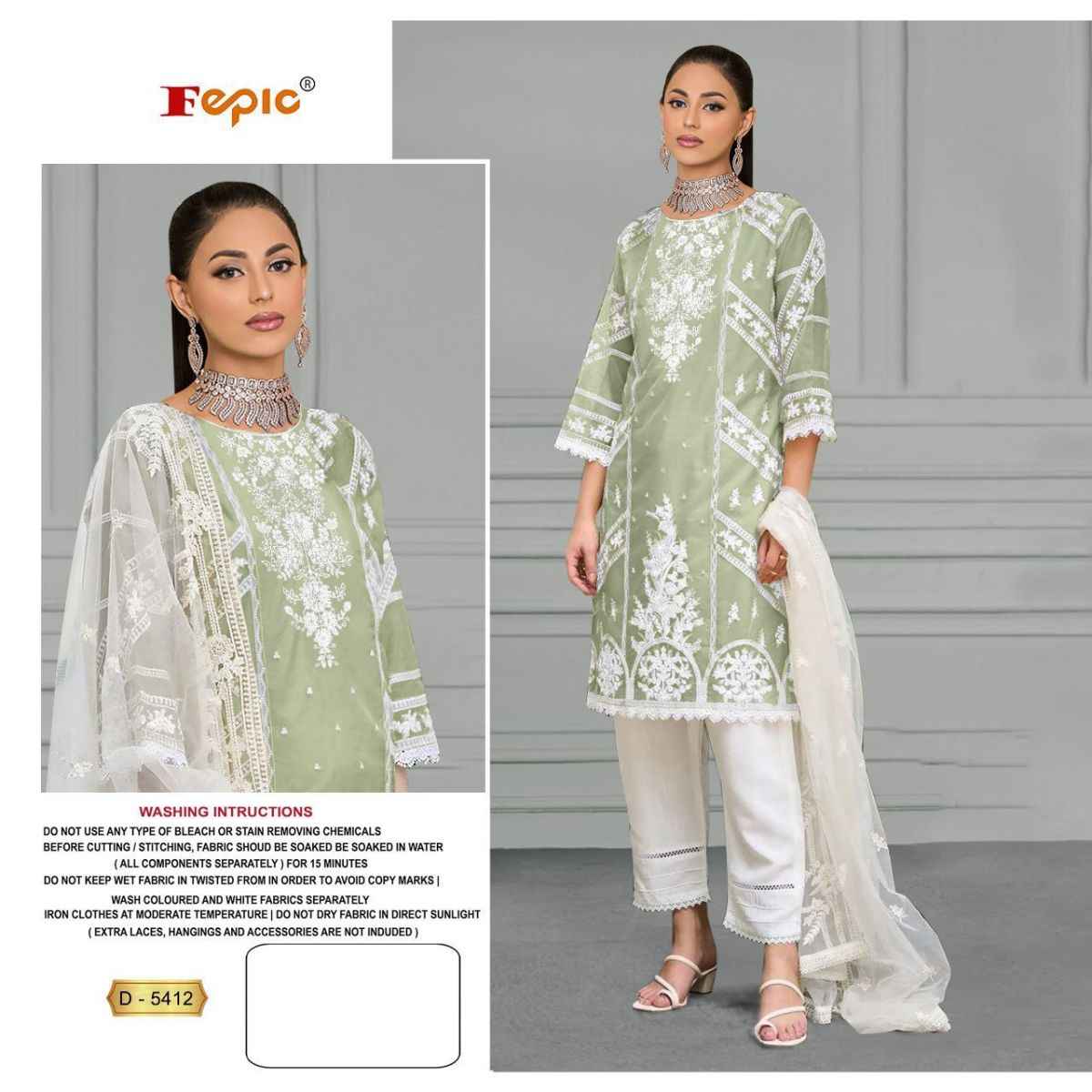 Fepic Rosemeen 5412 Organza Dress Material 4 pcs Catalogue