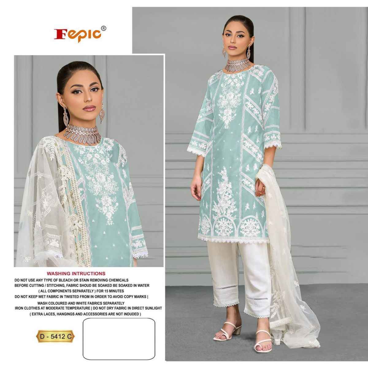Fepic Rosemeen 5412 Organza Dress Material 4 pcs Catalogue