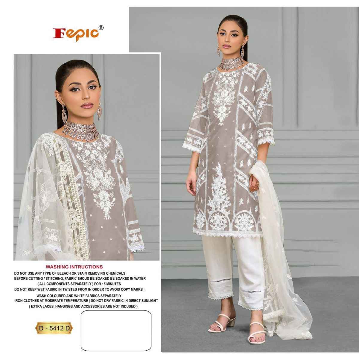 Fepic Rosemeen 5412 Organza Dress Material 4 pcs Catalogue