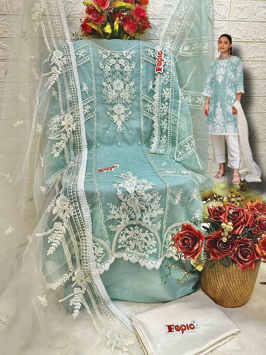 Fepic Rosemeen 5412 Organza Dress Material 4 pcs Catalogue