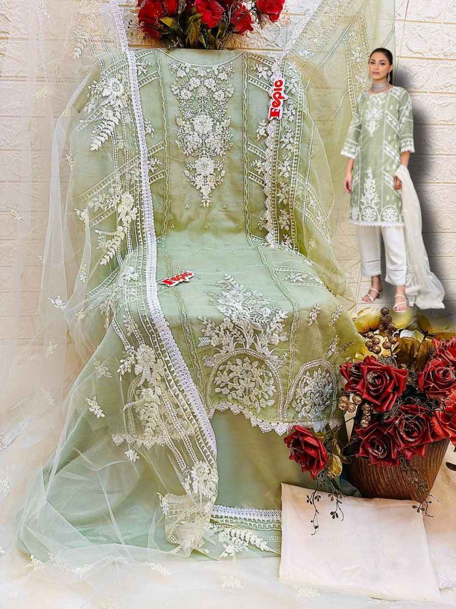 Fepic Rosemeen 5412 Organza Dress Material 4 pcs Catalogue