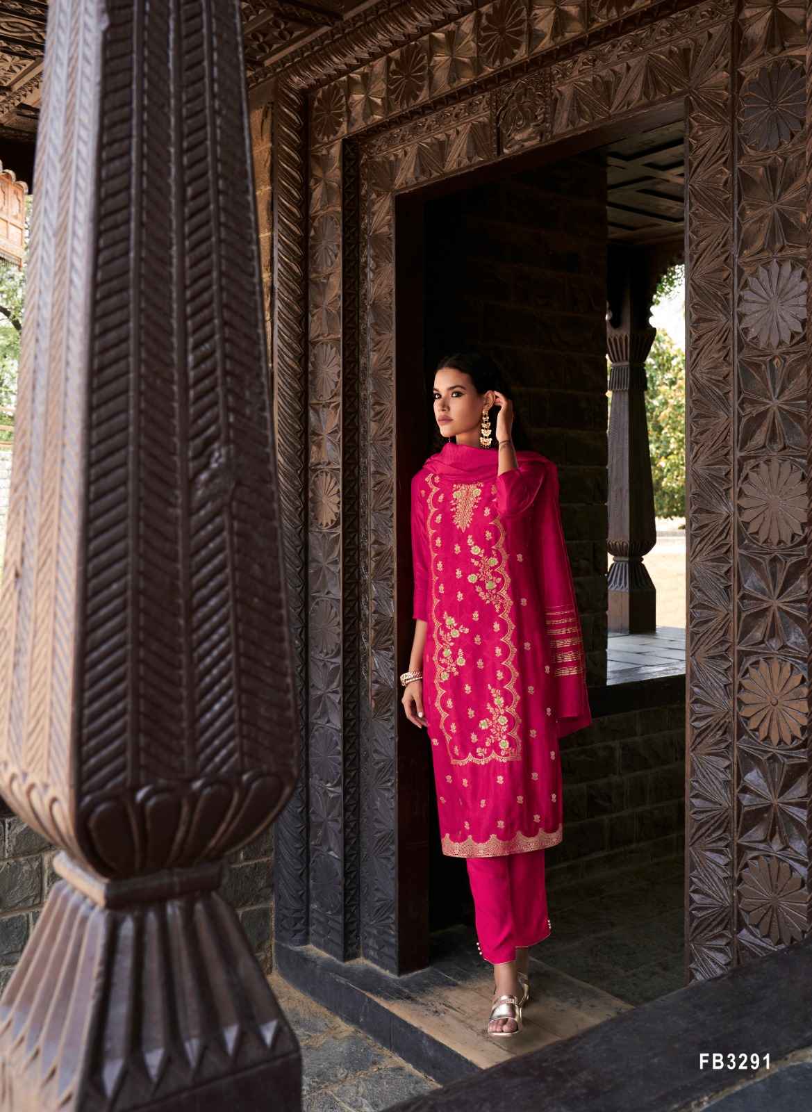 Four Buttons Royalty Vol 5 Readymade Jacquard Dress 6 pcs Catalogue