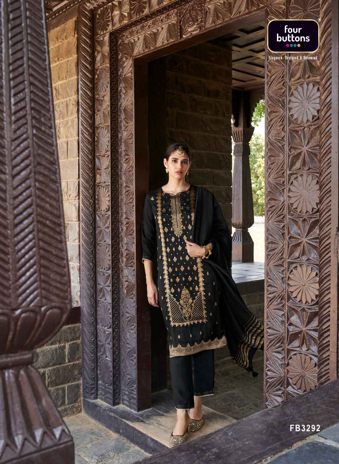 Four Buttons Royalty Vol 5 Readymade Jacquard Dress 6 pcs Catalogue
