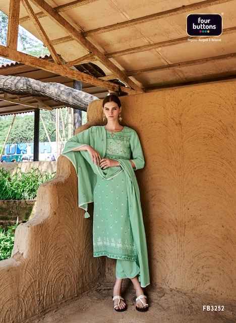 Four Buttons Veda Cotton Linen Kurti Combo 8 pcs Catalogue