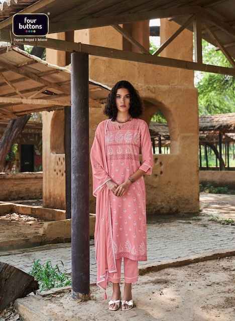 Four Buttons Veda Cotton Linen Kurti Combo 8 pcs Catalogue