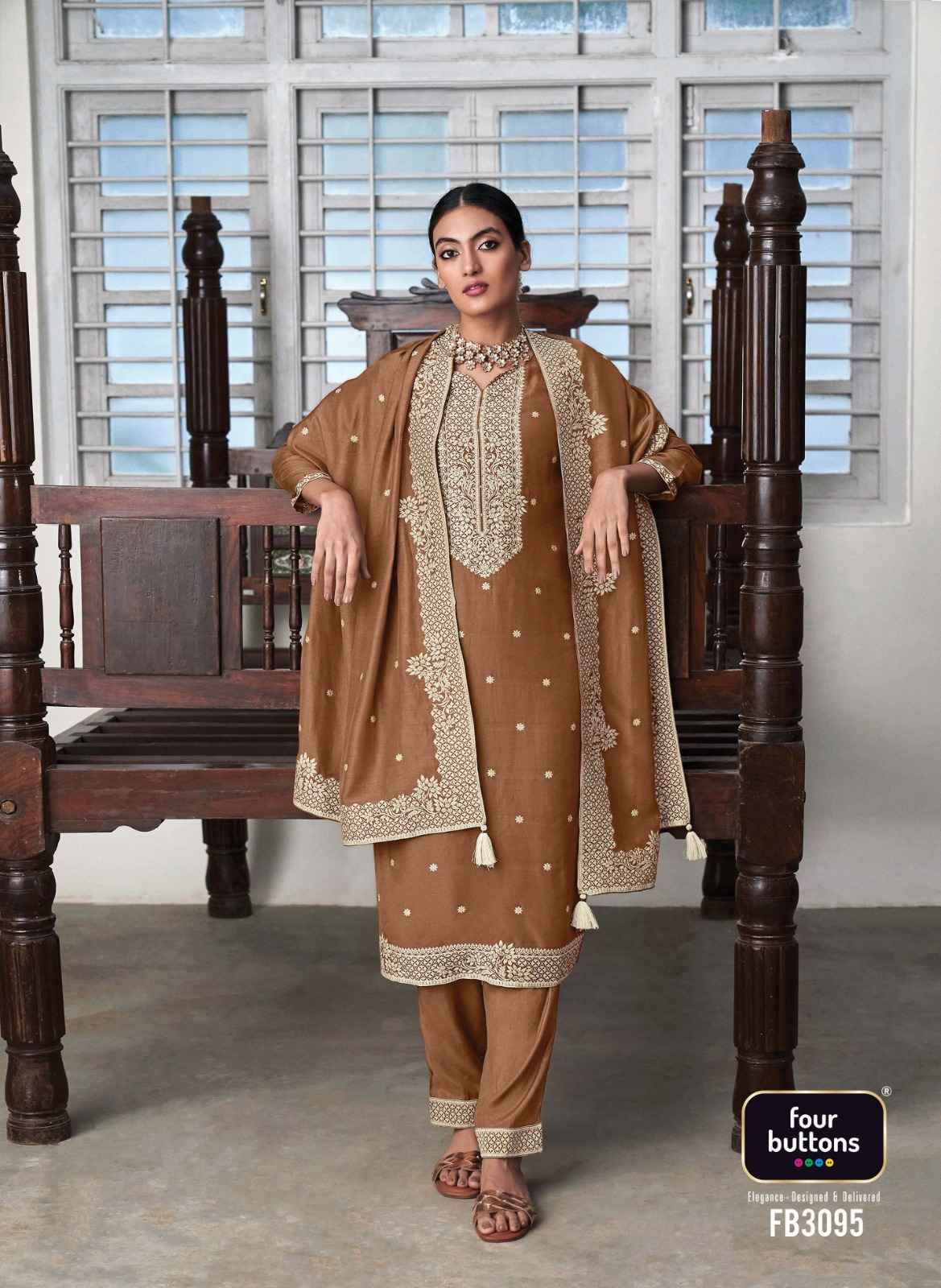 Four Buttons Zoya Vol 2 Readymade Partywear Muslin Dress 6 pcs Catalogue
