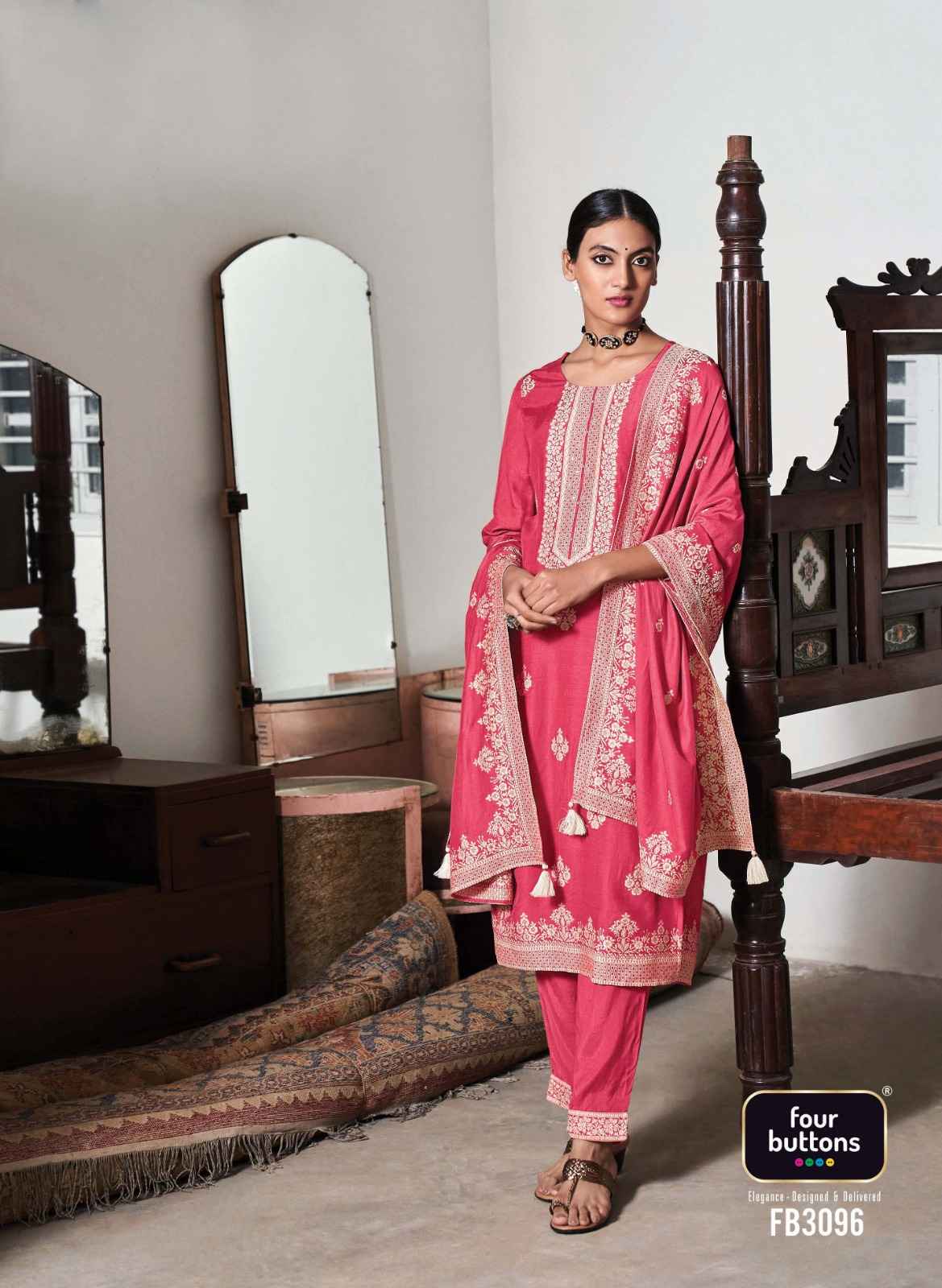 Four Buttons Zoya Vol 2 Readymade Partywear Muslin Dress 6 pcs Catalogue