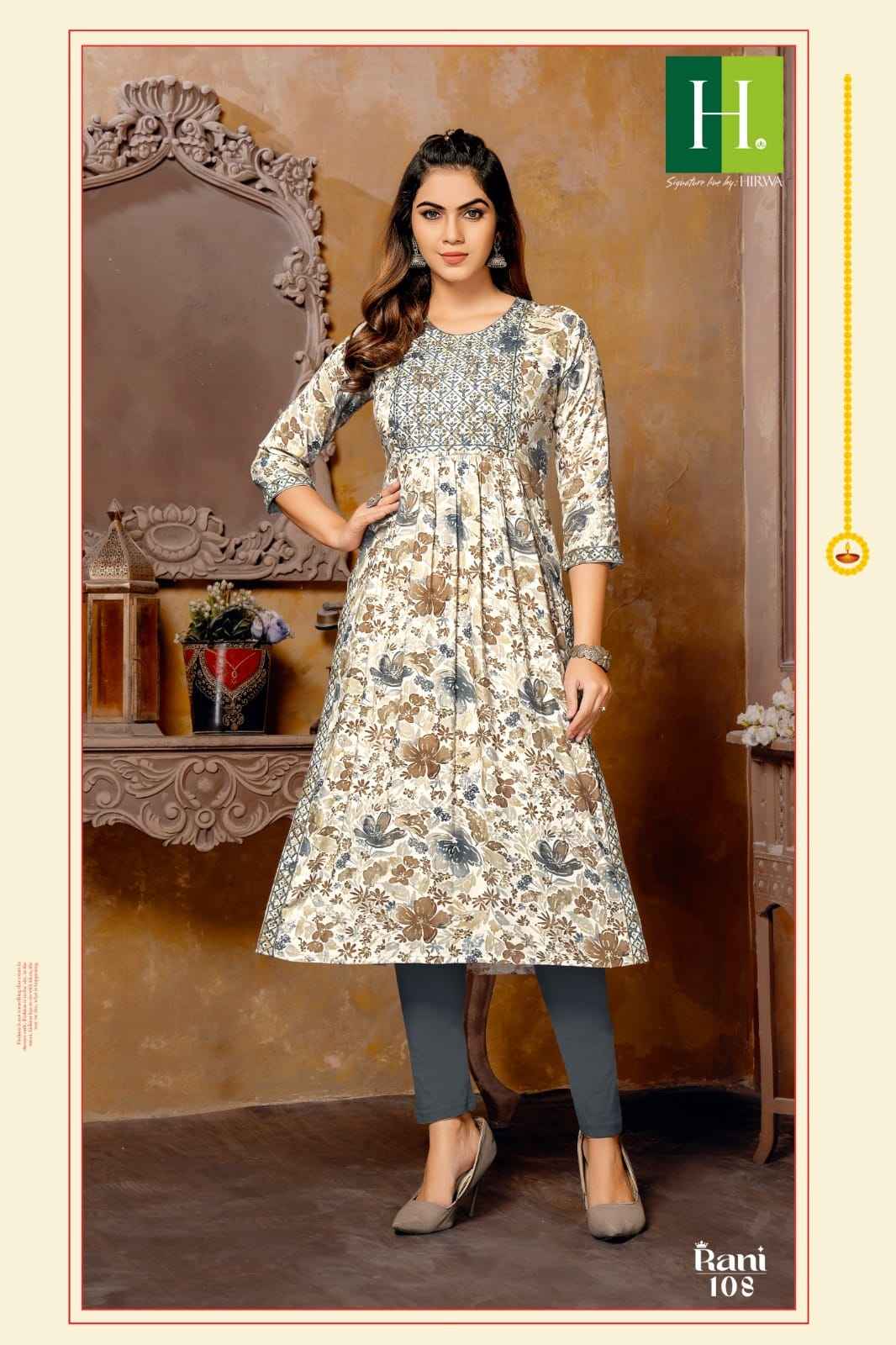 Hirwa Rani Rayon Kurti 8 pcs Catalogue