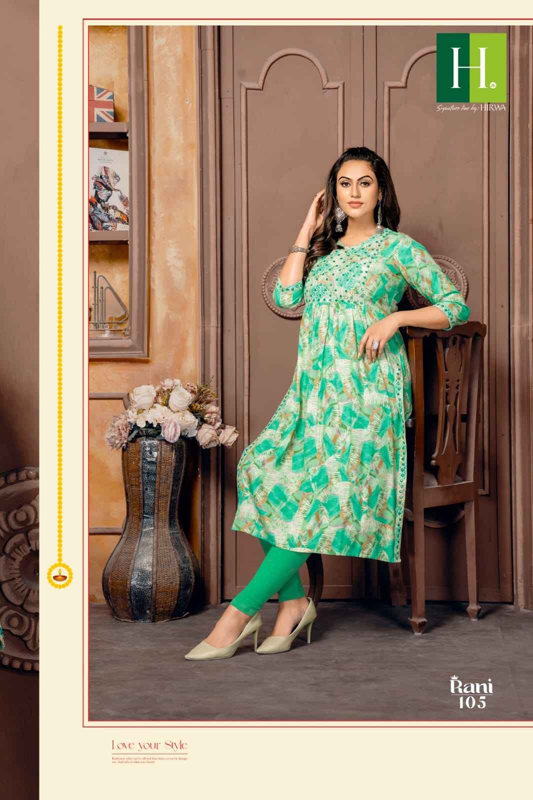 Hirwa Rani Rayon Kurti 8 pcs Catalogue