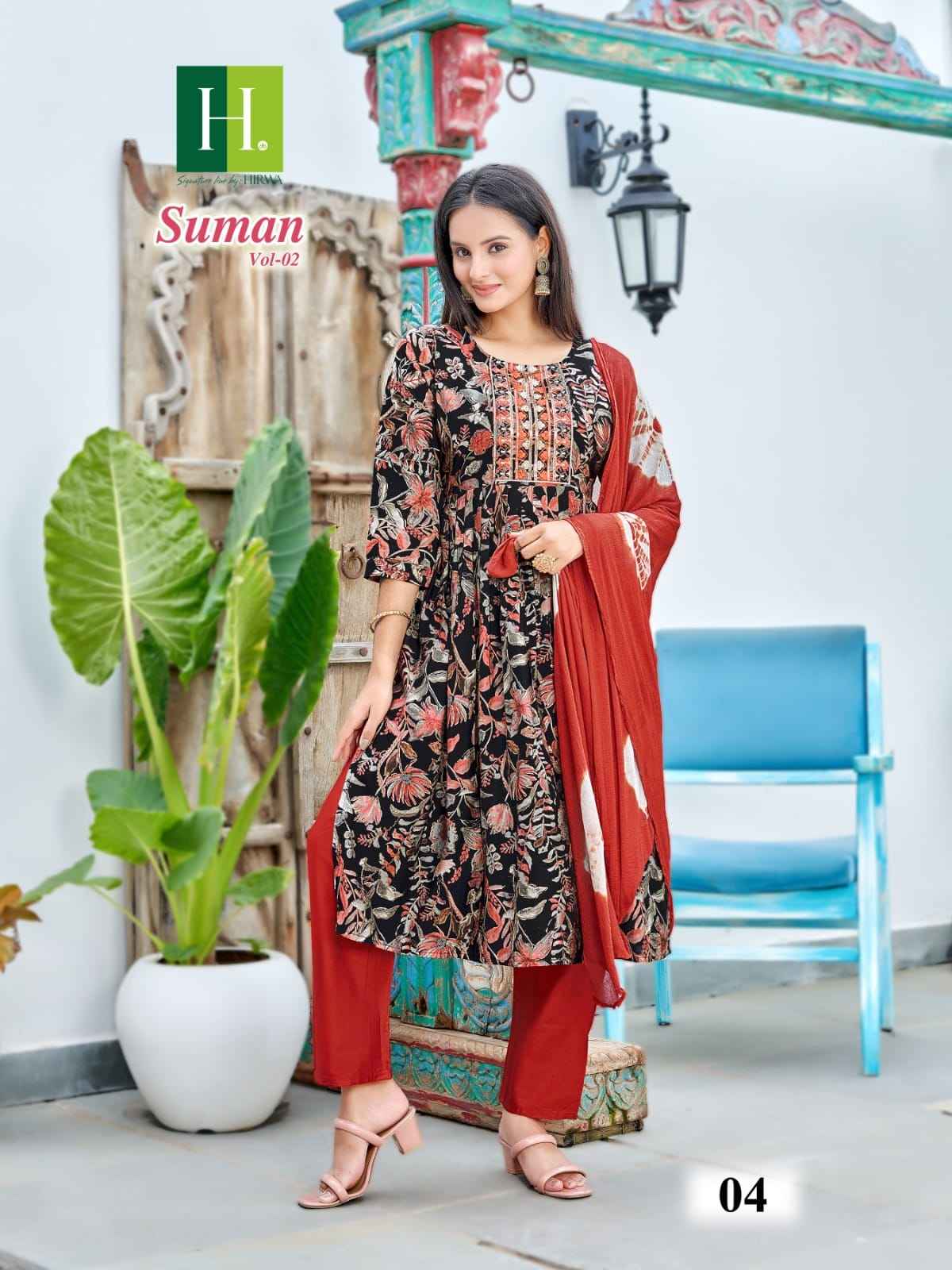 Hirwa Suman Vol 2 Modal Foil Kurti Combo 8 pcs Catalogue