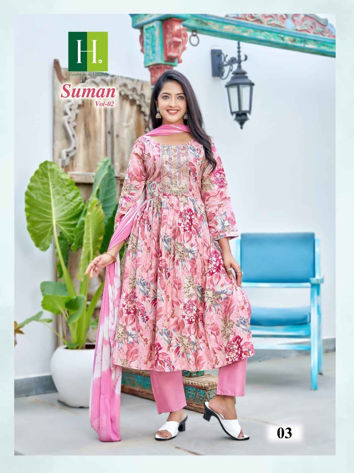 Hirwa Suman Vol 2 Modal Foil Kurti Combo 8 pcs Catalogue