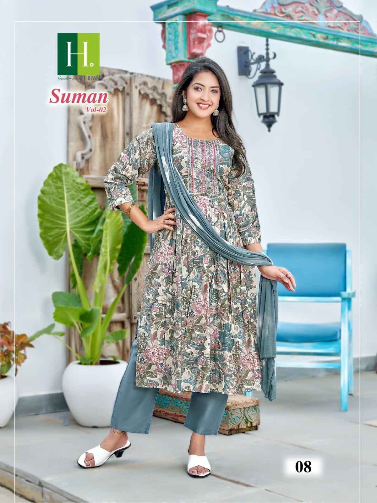Hirwa Suman Vol 2 Modal Foil Kurti Combo 8 pcs Catalogue