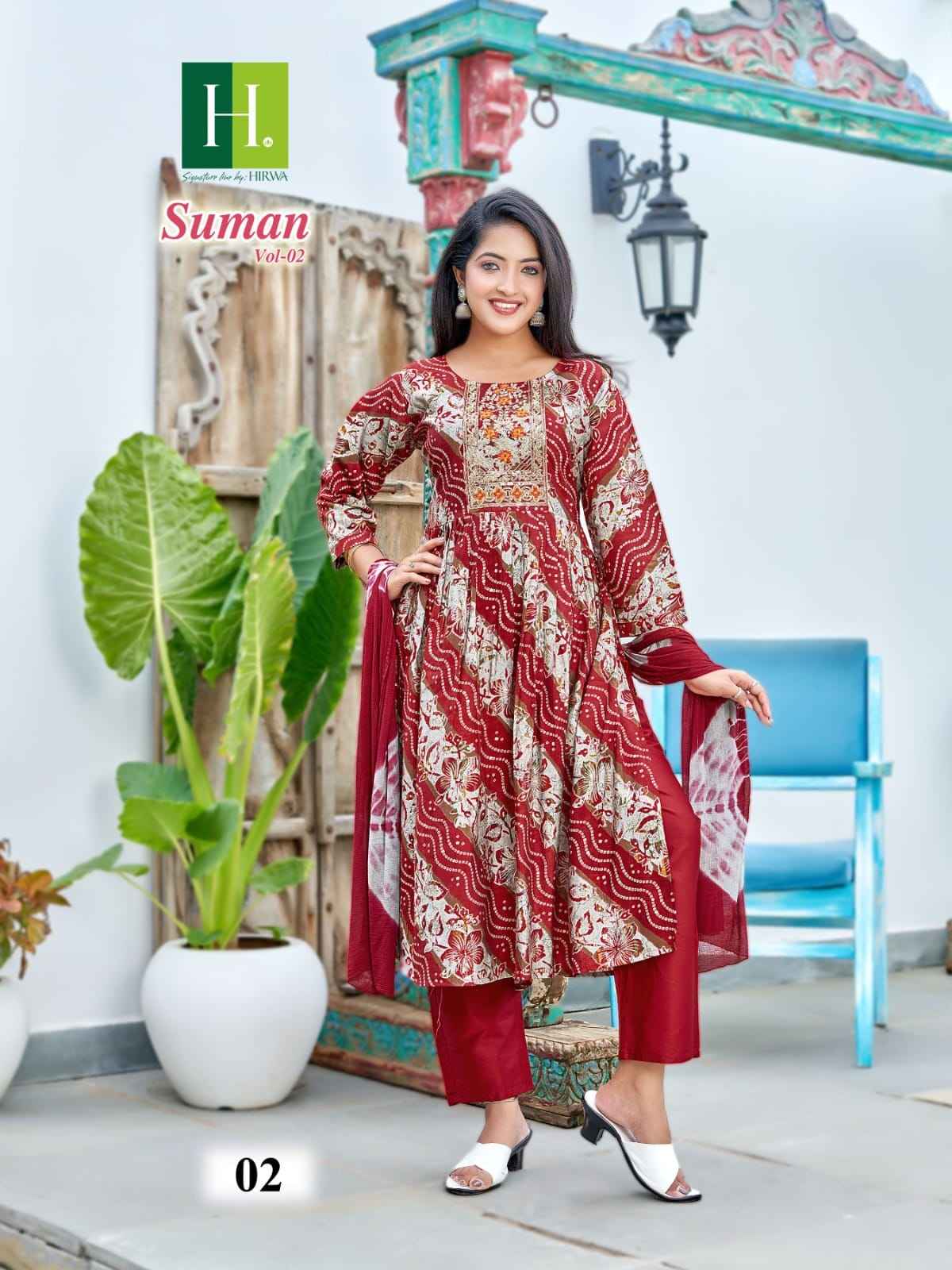Hirwa Suman Vol 2 Modal Foil Kurti Combo 8 pcs Catalogue