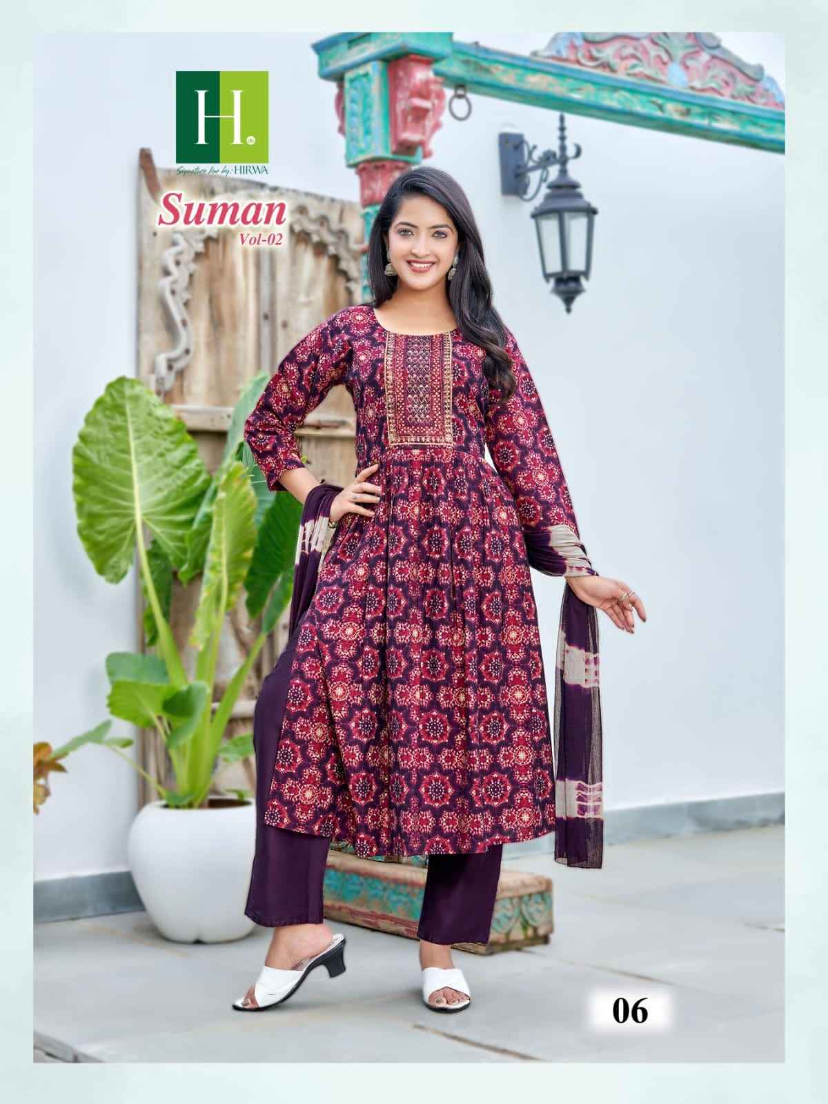 Hirwa Suman Vol 2 Modal Foil Kurti Combo 8 pcs Catalogue